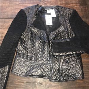 Garry Weber Leather Jacket with knit detailing